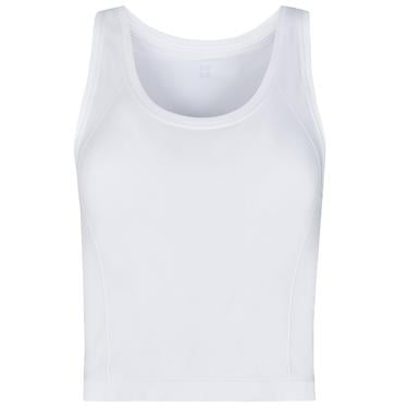  Sweaty Betty Athlete Crop Seamless Workout Kadın Beyaz Koşu Tank Top