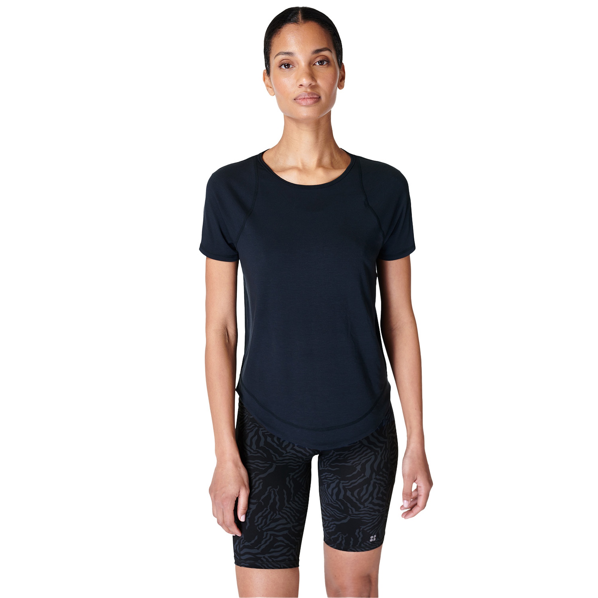 Sweaty Betty Breathe Easy Short Sleeve Top Kadın Siyah Koşu Tişört