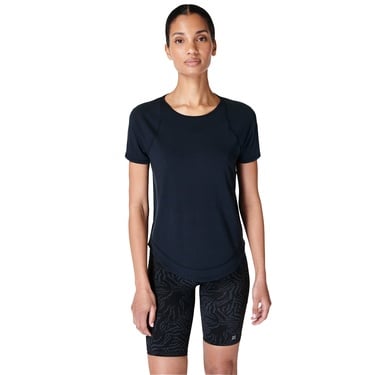  Sweaty Betty Breathe Easy Short Sleeve Top Kadın Siyah Koşu Tişört