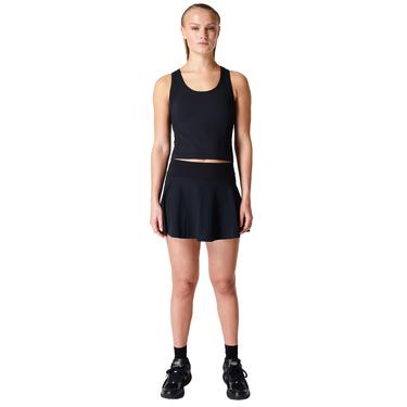  Sweaty Betty Athlete Crop Seamless Workout Kadın Siyah Koşu Tank Top
