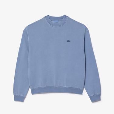  Erkek Loose Fit Bisiklet Yaka Mavi Sweatshirt