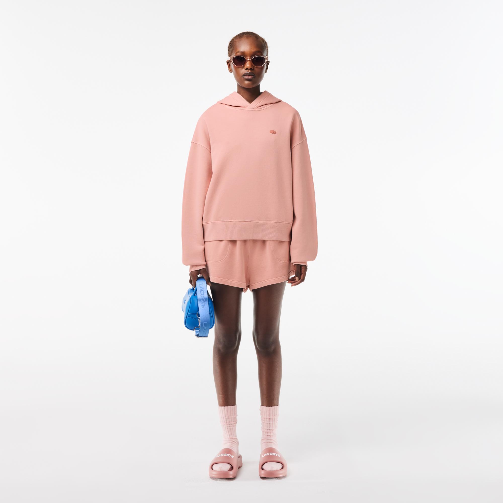 Kadın Oversize Fit Kapüşonlu Pembe Sweatshirt