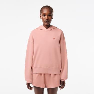  Kadın Oversize Fit Kapüşonlu Pembe Sweatshirt