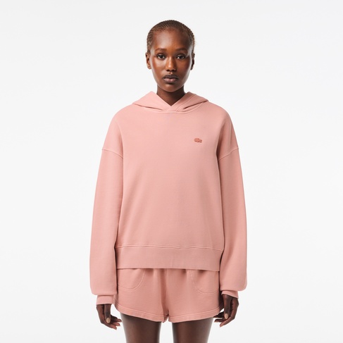  Kadın Oversize Fit Kapüşonlu Pembe Sweatshirt