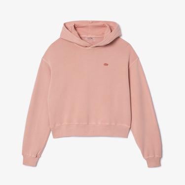  Kadın Oversize Fit Kapüşonlu Pembe Sweatshirt