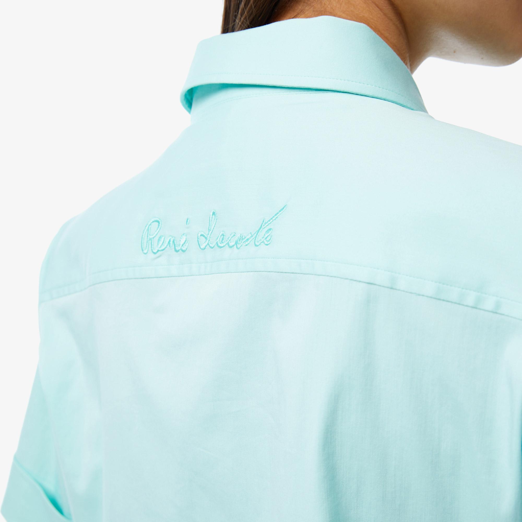 Kadın Kısa Kollu Mavi Gömlek