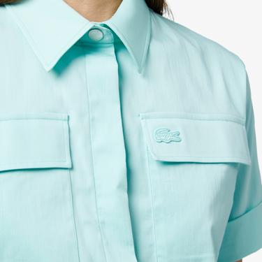  Kadın Kısa Kollu Mavi Gömlek