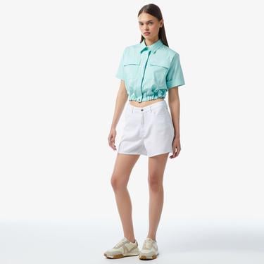  Kadın Kısa Kollu Mavi Gömlek