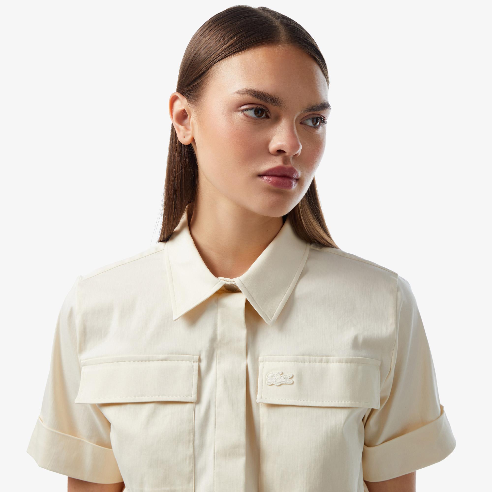 Kadın Kısa Kollu Bej Gömlek