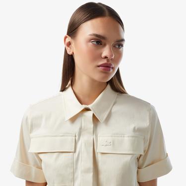  Kadın Kısa Kollu Bej Gömlek