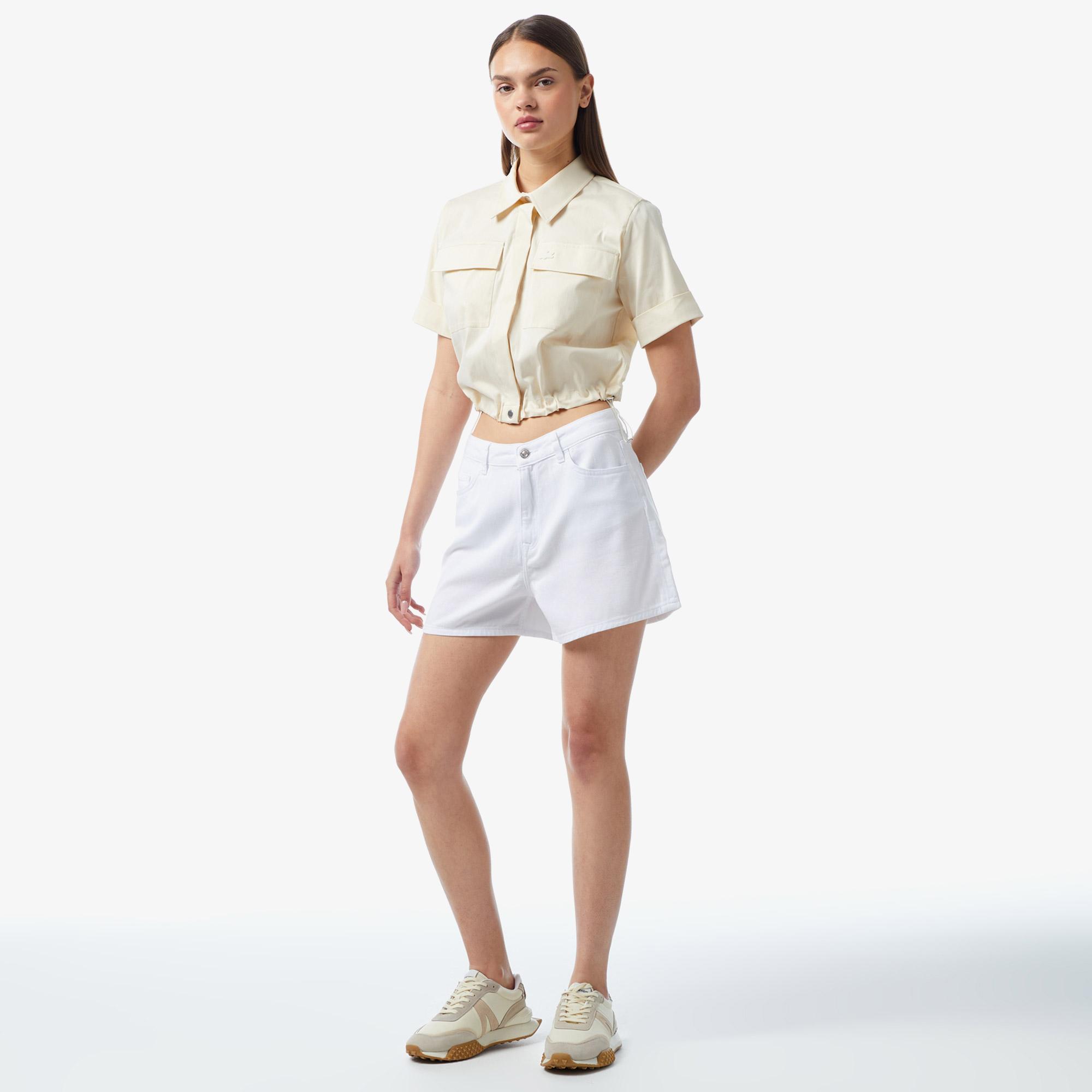 Kadın Kısa Kollu Bej Gömlek