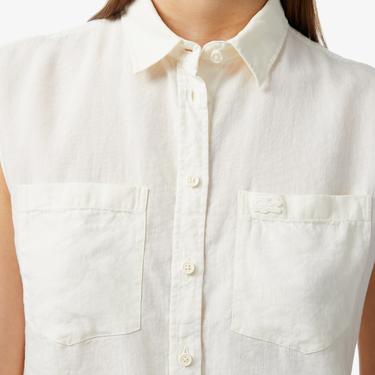  Kadın Kolsuz Krem Gömlek
