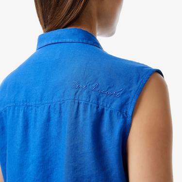  Kadın Kolsuz Lacivert Gömlek