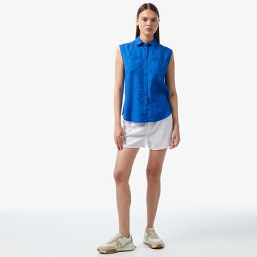  Kadın Kolsuz Lacivert Gömlek