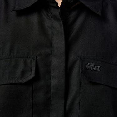  Kadın Relaxed Fit Kısa Kollu Siyah Gömlek