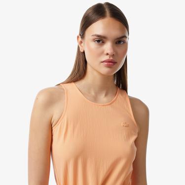  Kadın Straight Fit Kolsuz Turuncu Elbise