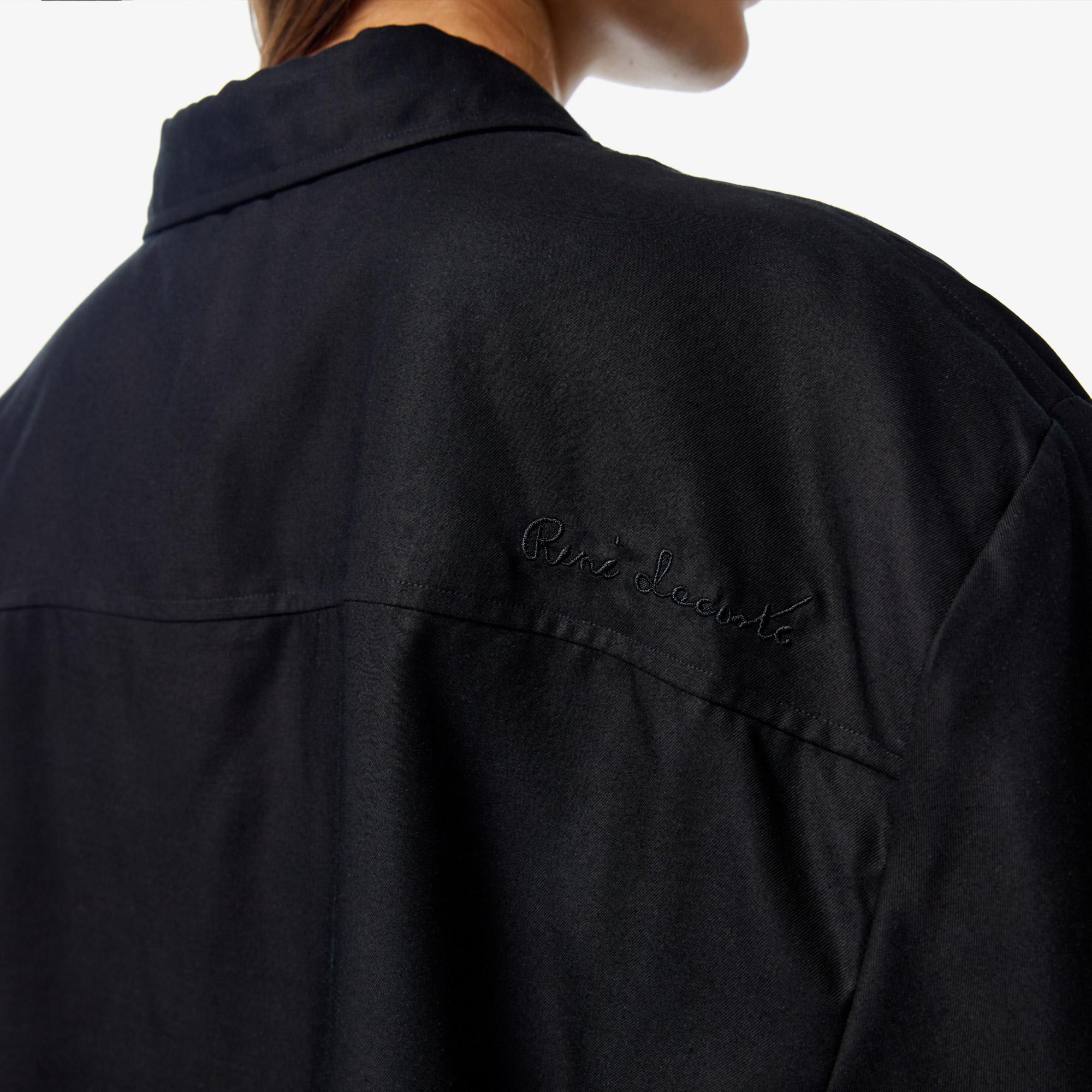 Kadın Relaxed Fit Kısa Kollu Siyah Gömlek