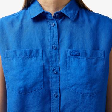  Kadın Kolsuz Lacivert Gömlek