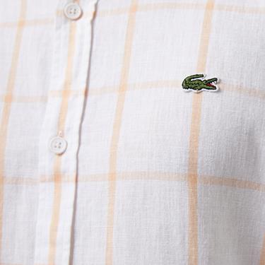  Erkek Regular Fit Ekose Beyaz Gömlek