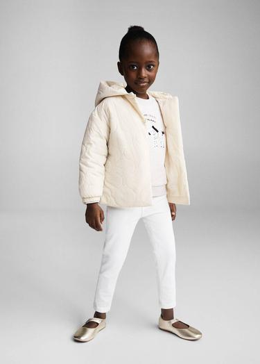  Mango Çocuk Kapitone Ceket Ekru