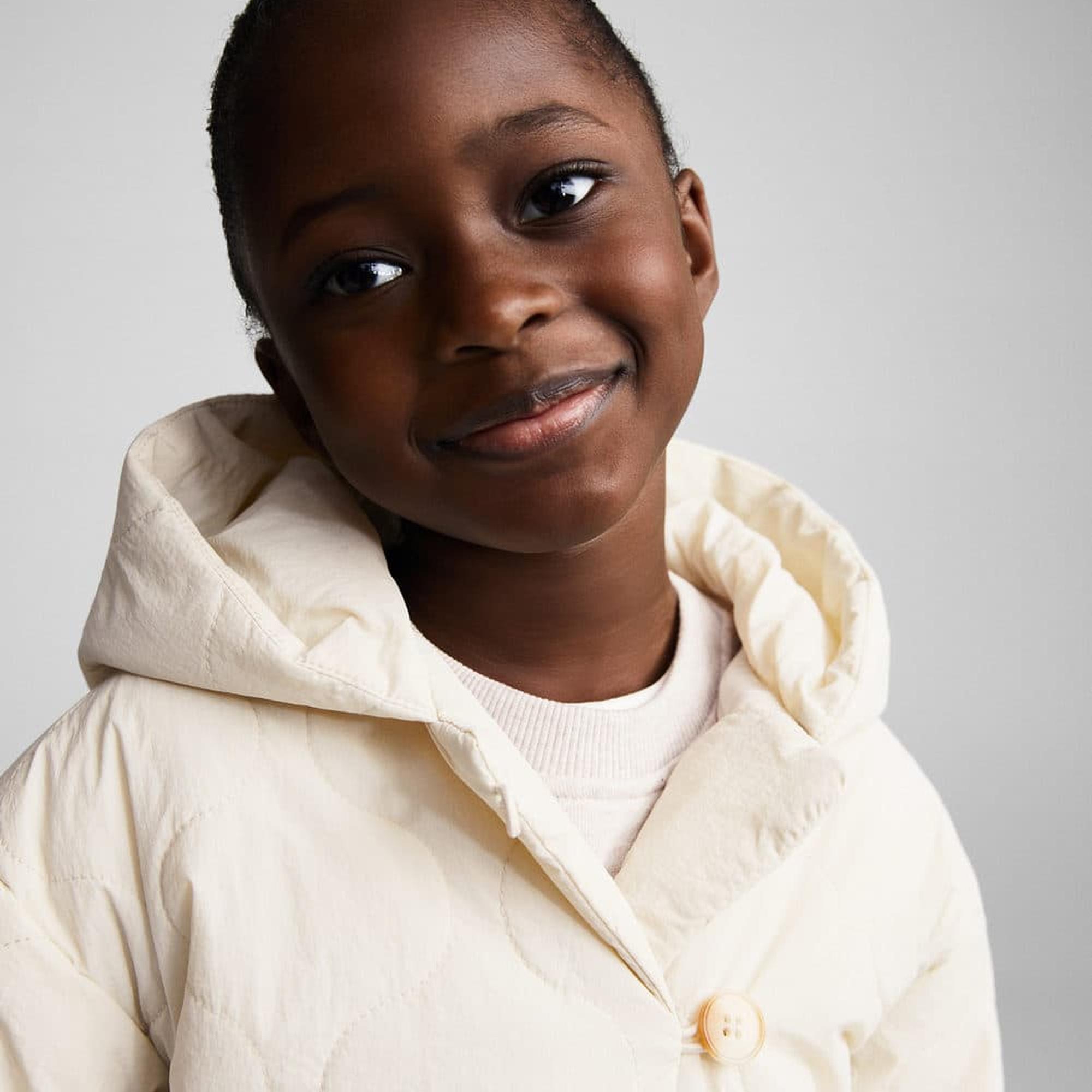 Mango Çocuk Kapitone Ceket Ekru