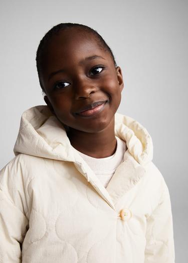  Mango Çocuk Kapitone Ceket Ekru