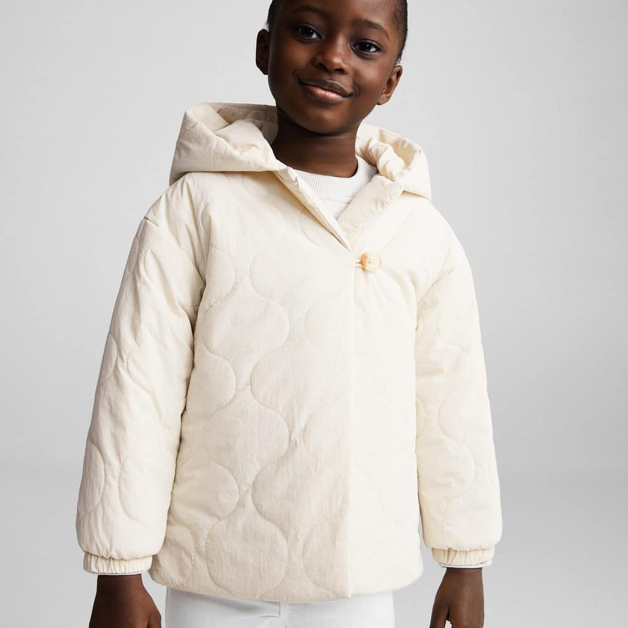 Mango Çocuk Kapitone Ceket Ekru