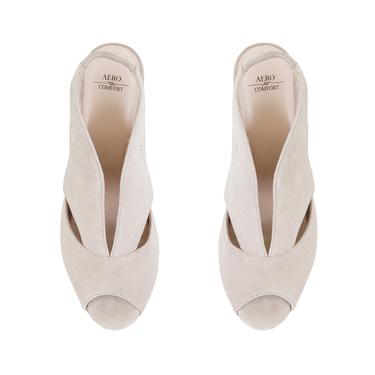  Ursula Bej Kadın Topuklu DesaComfort Süet Sandalet