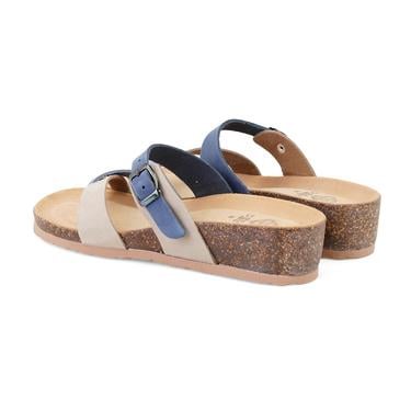  Kadın Mavi Nubuk Deri Terlik