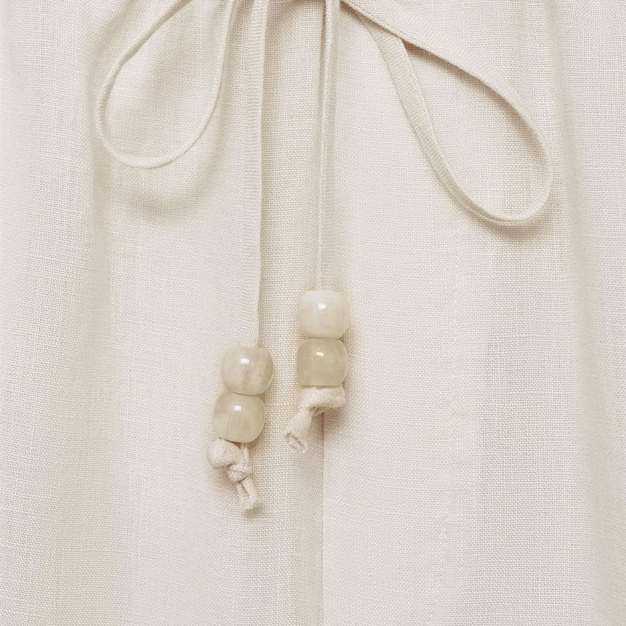 Mango Kadın Keten Jogger Pantolon Ekru