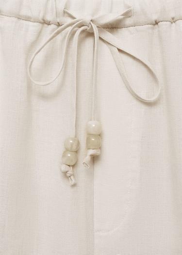  Mango Kadın Keten Jogger Pantolon Ekru