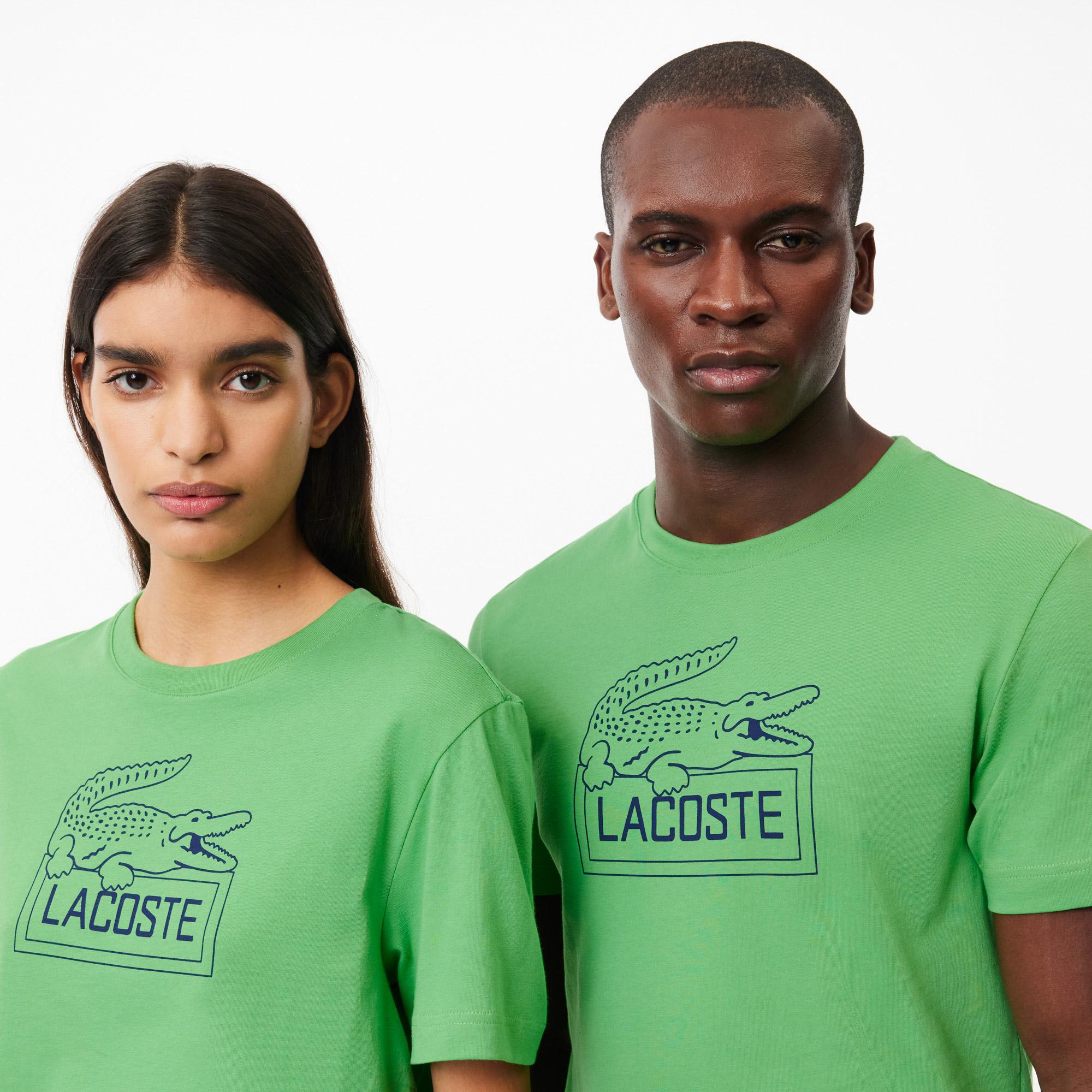 Roland Garros Unisex Regular Fit Bisiklet Yaka Baskılı Yeşil T-Shirt