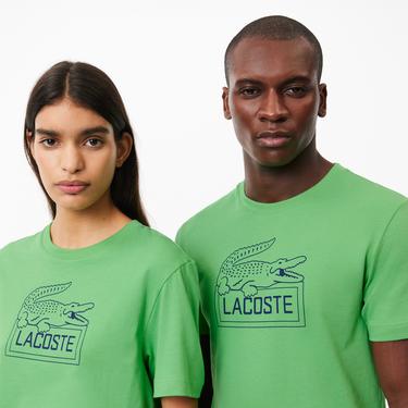  Roland Garros Unisex Regular Fit Bisiklet Yaka Baskılı Yeşil T-Shirt