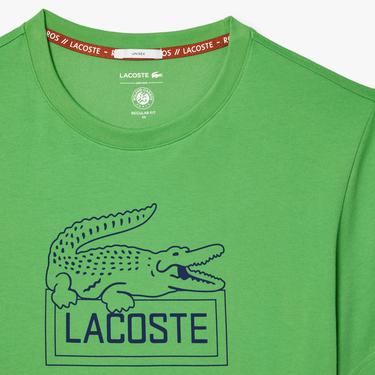  Roland Garros Unisex Regular Fit Bisiklet Yaka Baskılı Yeşil T-Shirt