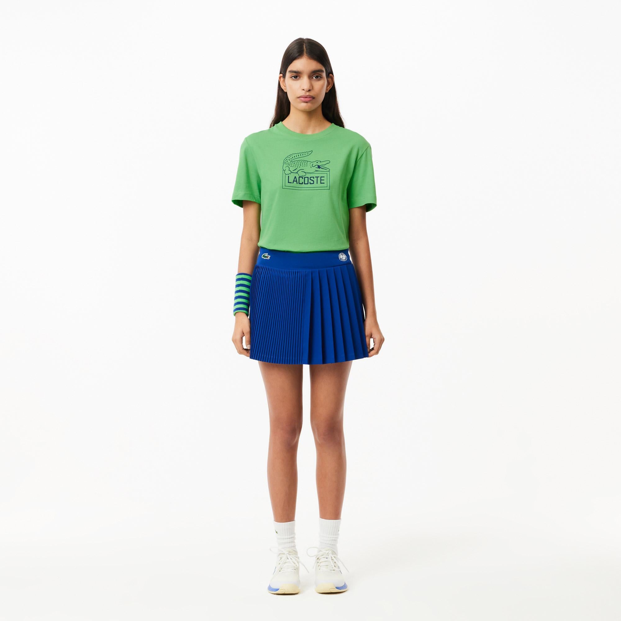 Roland Garros Unisex Regular Fit Bisiklet Yaka Baskılı Yeşil T-Shirt