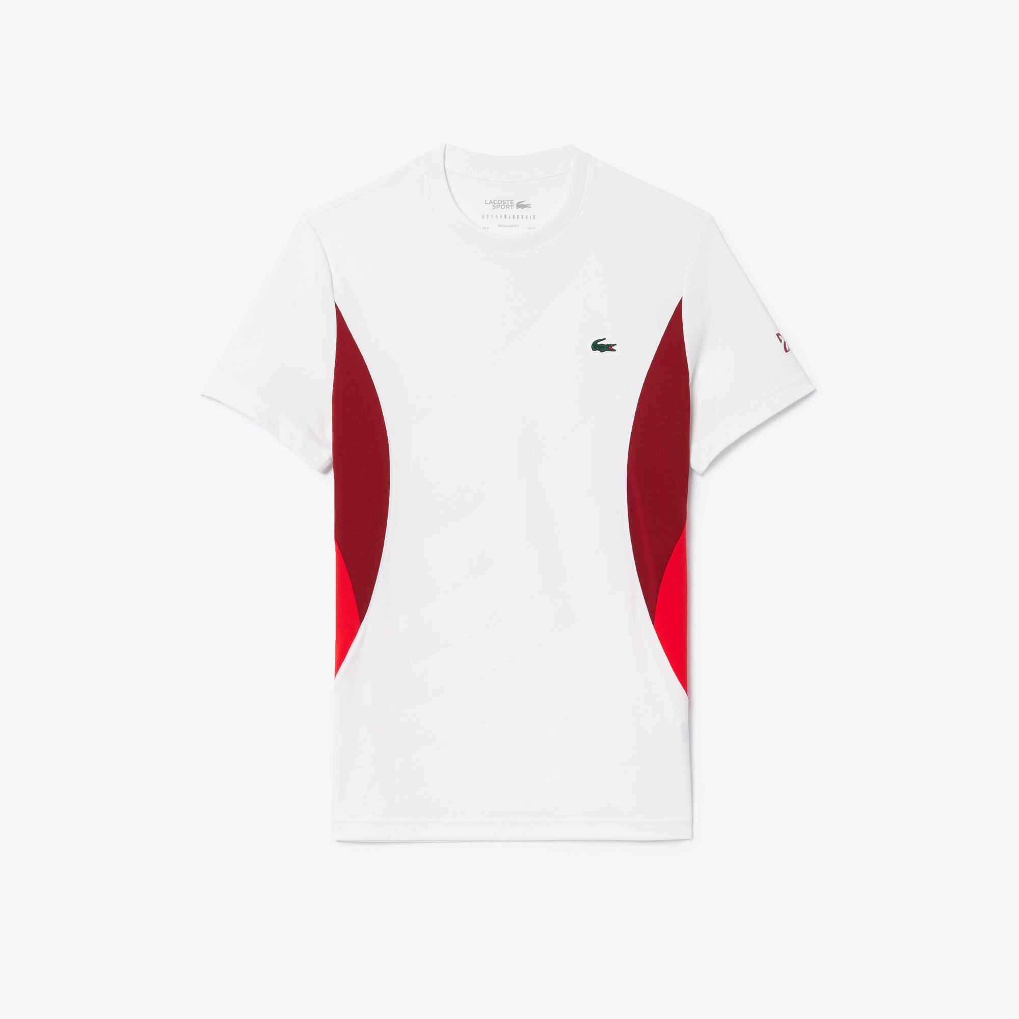 SPORT x Novak Djokovic Erkek Regular Fit Bisiklet Yaka Renk Bloklu Beyaz T-Shirt