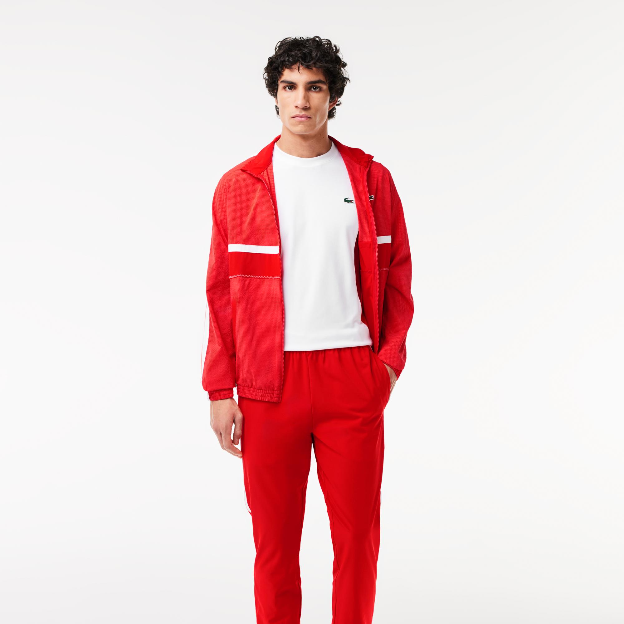 SPORT x Novak Djokovic Erkek Regular Fit Bisiklet Yaka Renk Bloklu Beyaz T-Shirt