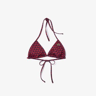  Kadın Monogram Bordo Bikini Üstü