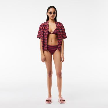  Kadın Monogram Bordo Bikini Altı