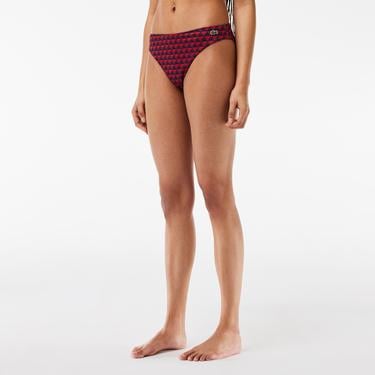  Kadın Monogram Bordo Bikini Altı