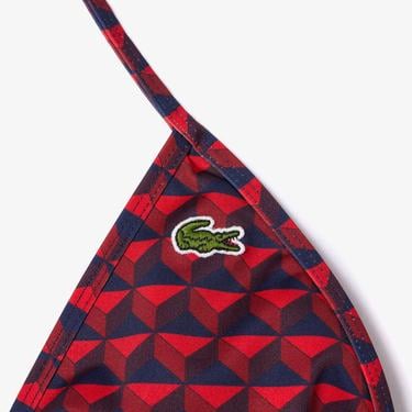  Kadın Monogram Bordo Bikini Üstü