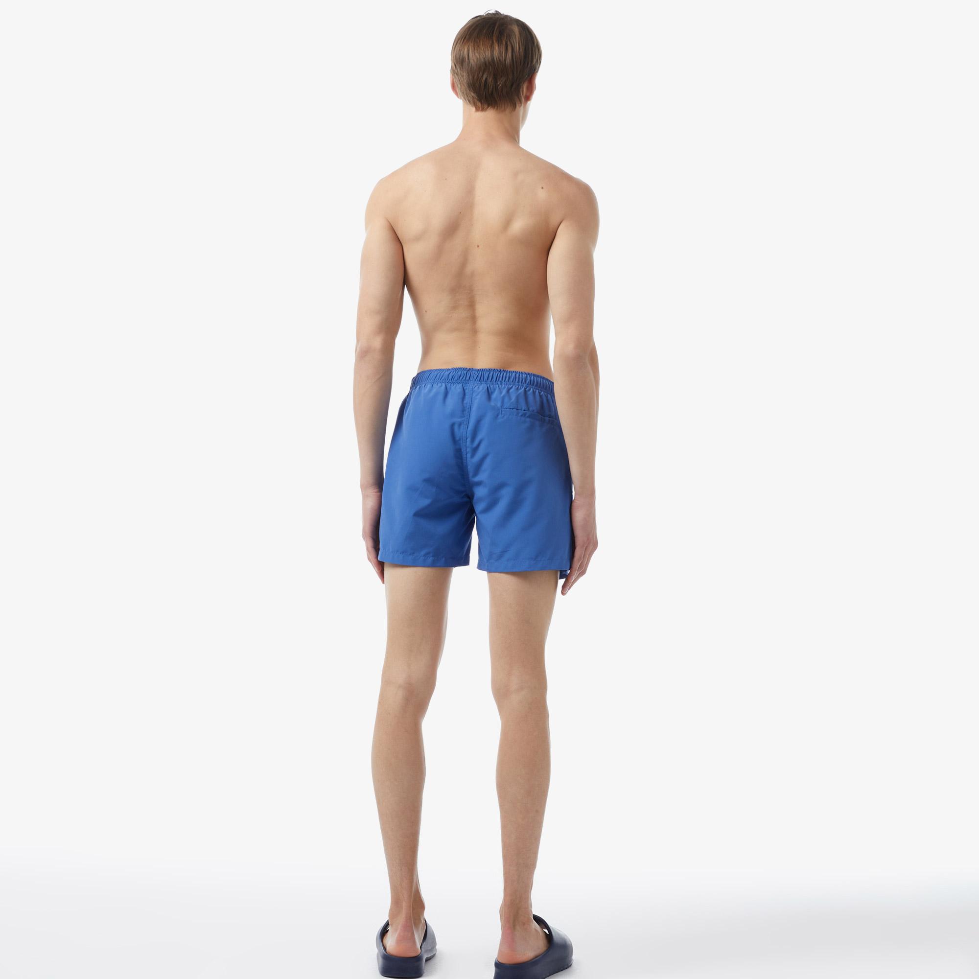 Erkek Renk Bloklu Mavi Mayo Şort