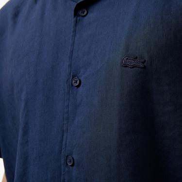  Erkek Relaxed Fit Kısa Kollu Lacivert Gömlek