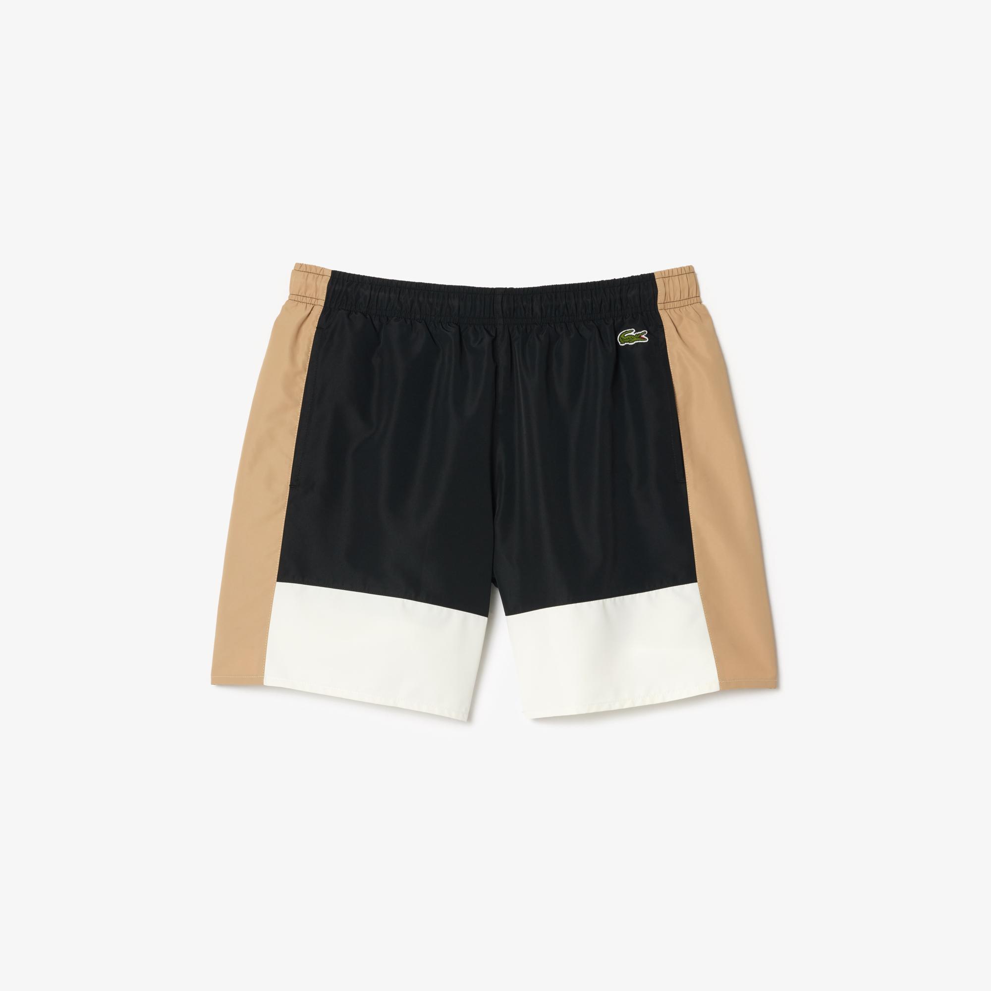 Erkek Renk Bloklu Siyah Mayo Şort