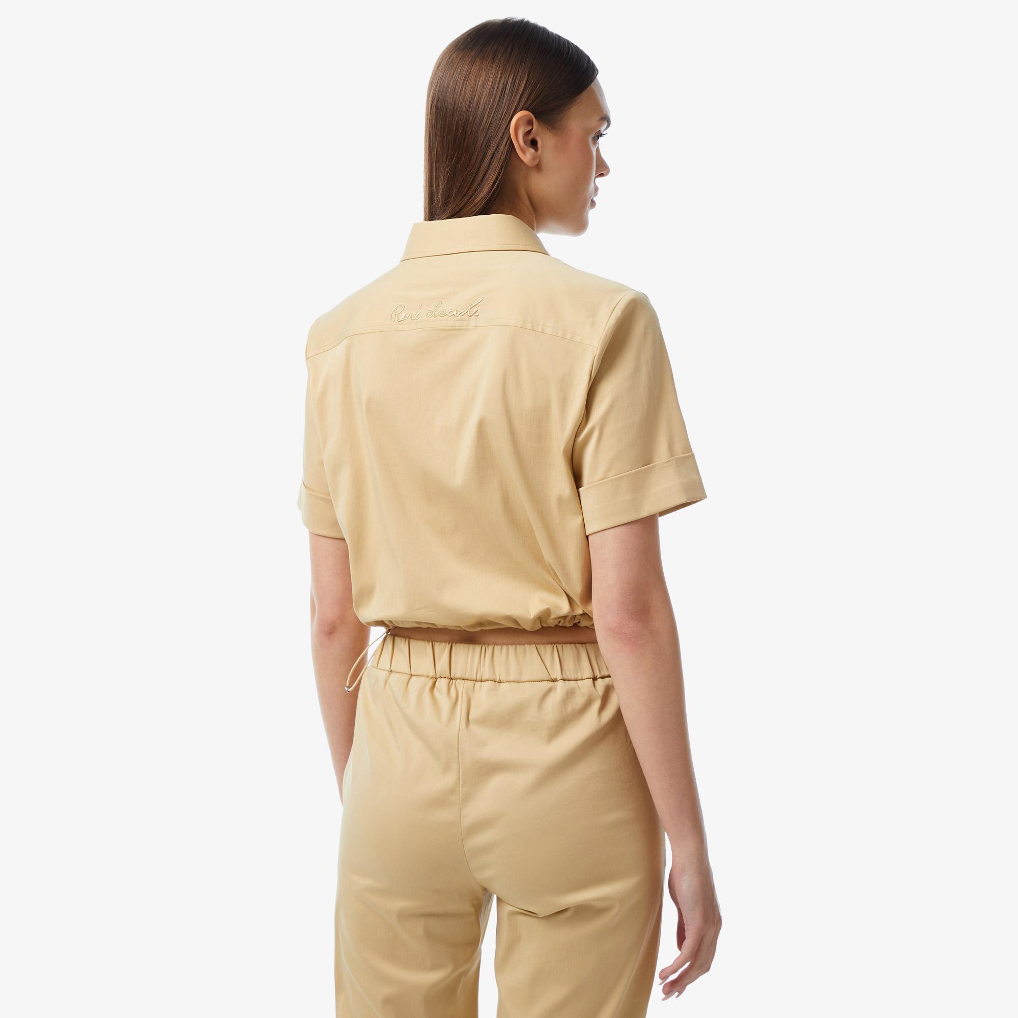 Kadın Kısa Kollu Kahverengi Gömlek