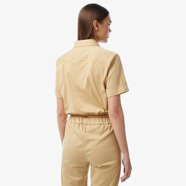  Kadın Kısa Kollu Kahverengi Gömlek