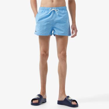  Erkek Desenli Mavi Mayo Şort