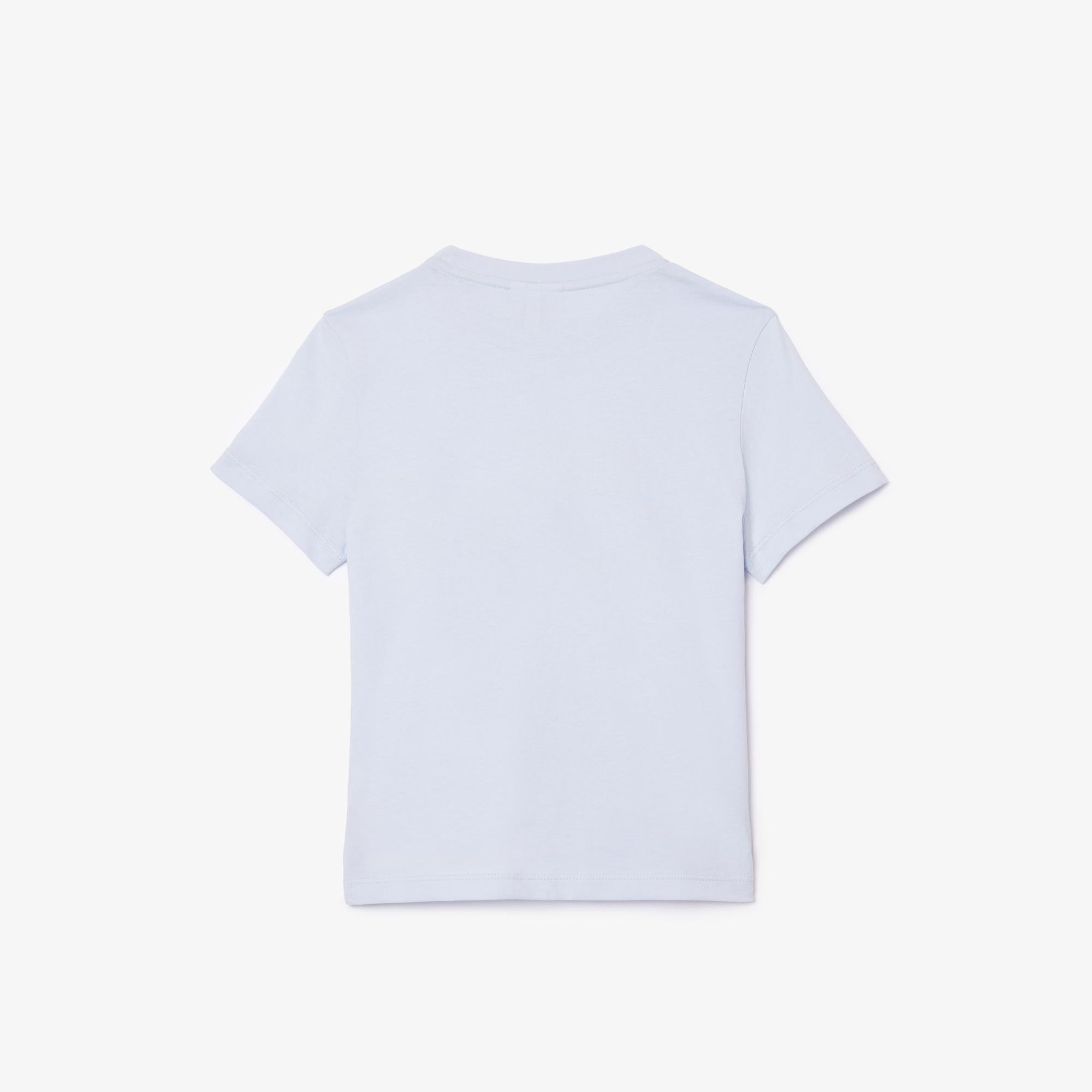 Çocuk Bisiklet Yaka Baskılı Mavi T-Shirt