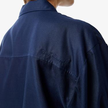  Kadın Relaxed Fit Uzun Kollu Lacivert Gömlek