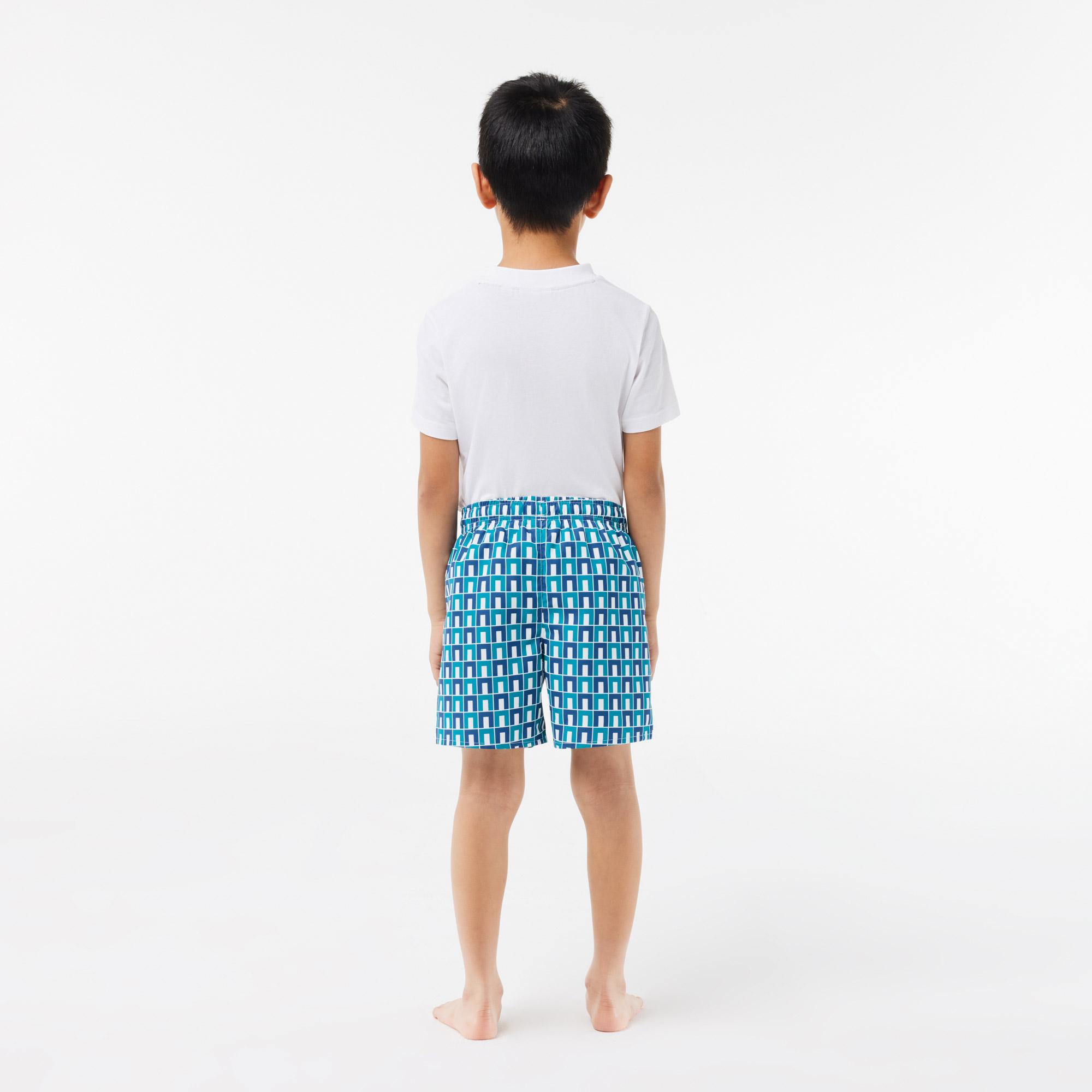 Monogram Erkek Çocuk Baskılı Renkli Mayo Şort